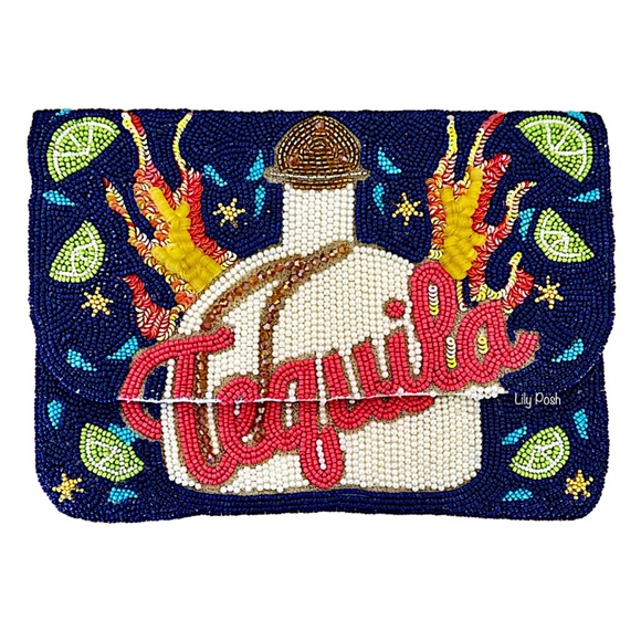 Lily Posh Tequila Crossbody Clutch Bag, Hand Beaded Clutch - Picture 1 of 3